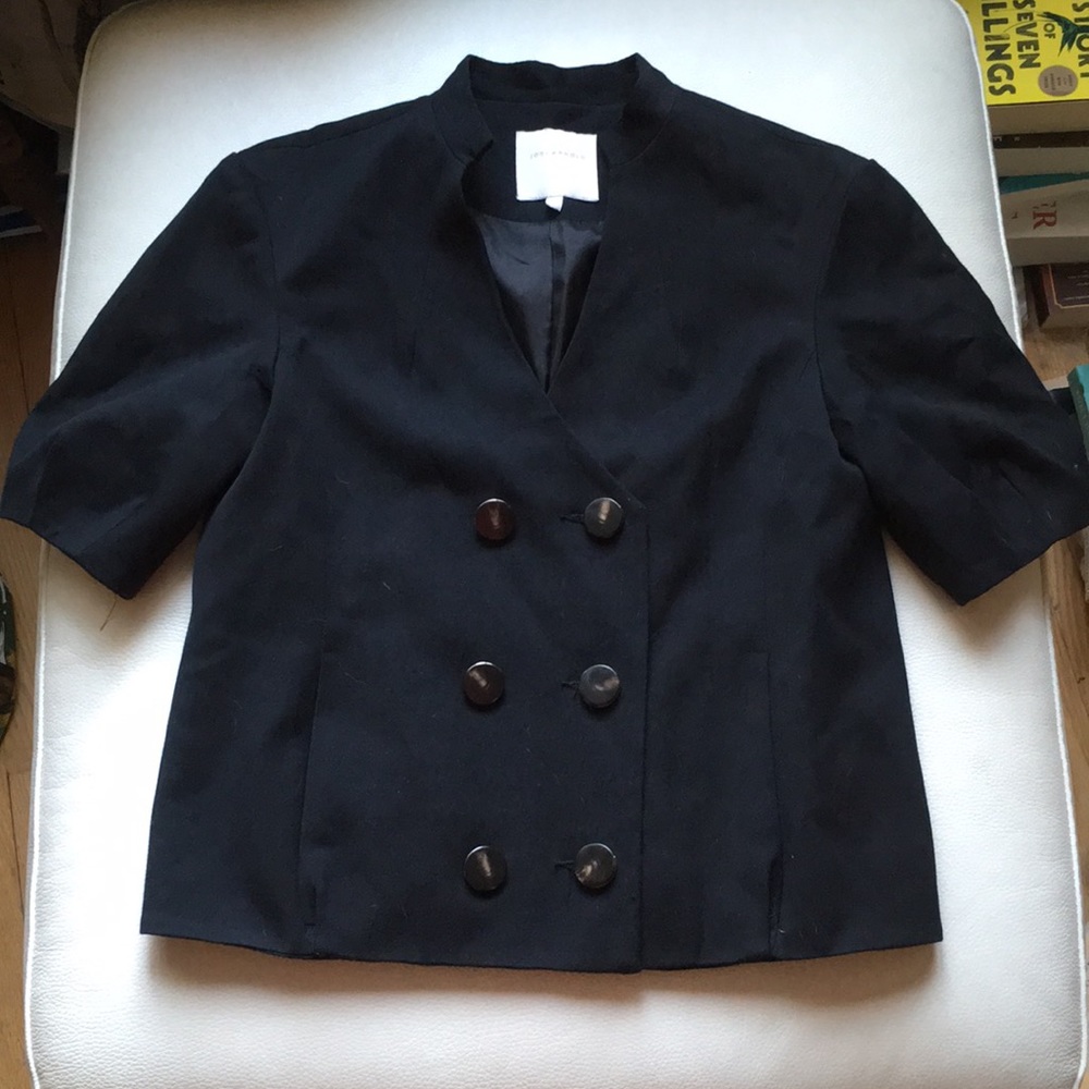 Jodi Arnold Cap Sleeve Black Coat